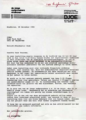 SIMAC letter